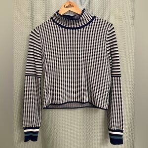 FP inspired* Striped Navy & White Knit Long-Sleeve Top